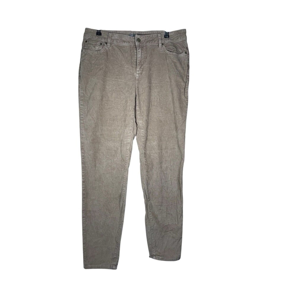 Garnet Hill Essential 5 Pocket Slim Corduroy Pants Tan Size 8 Stretch‎